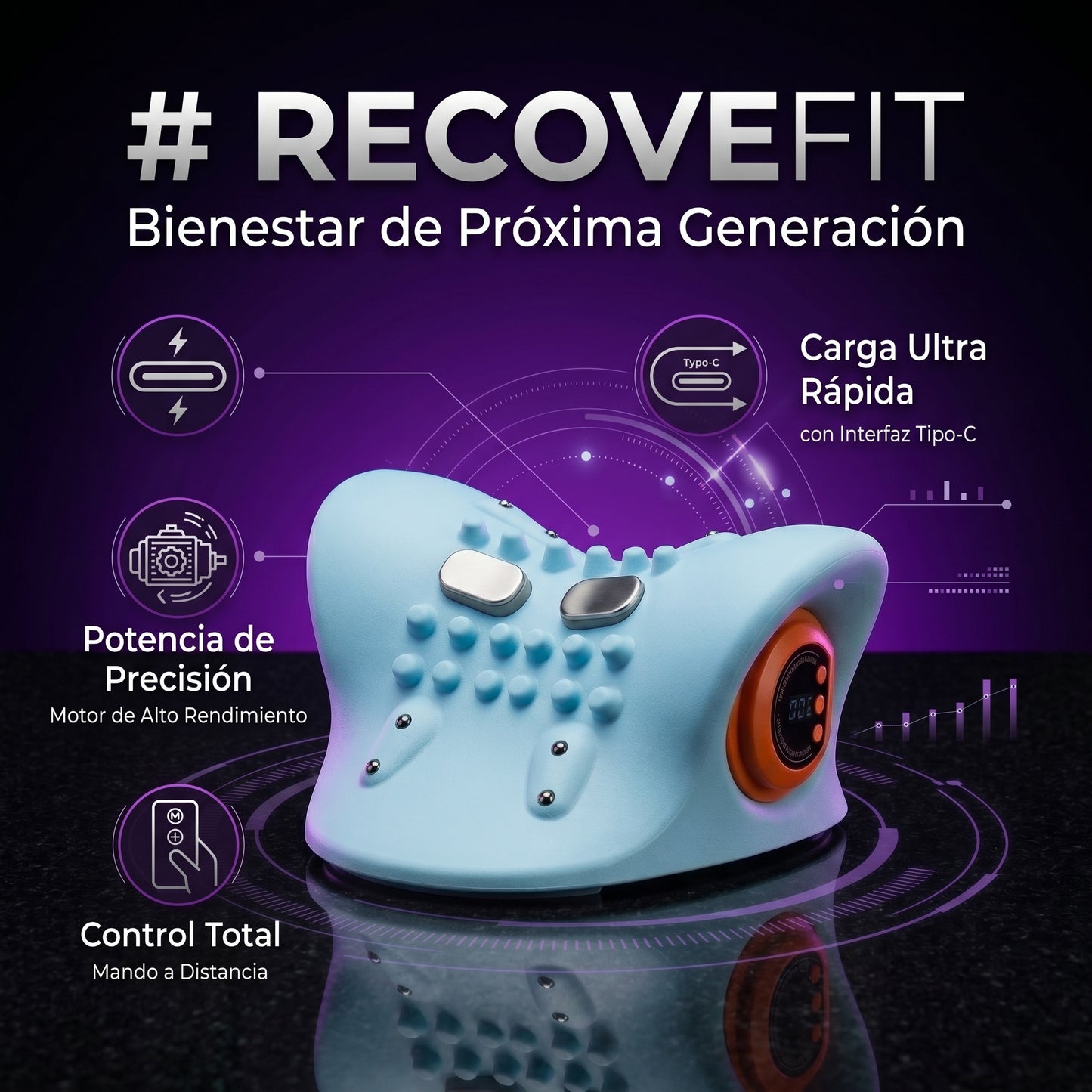 recovefit - masajeador cuello profesional