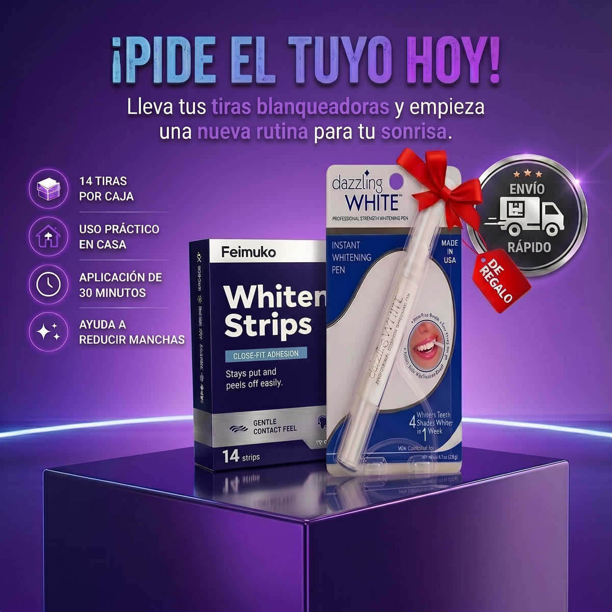 Tiras Blanqueadoras Dentales Adherentes