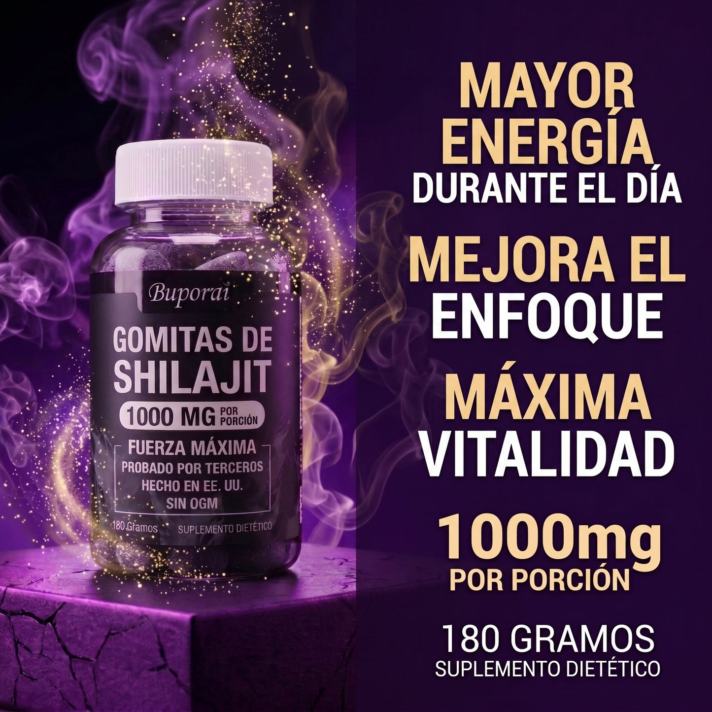 shilajit premium en gomitas | energía natural, concentración y vitalidad
