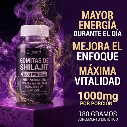 Shilajit Premium en Gomitas | Energía Natural, Concentración y Vitalidad