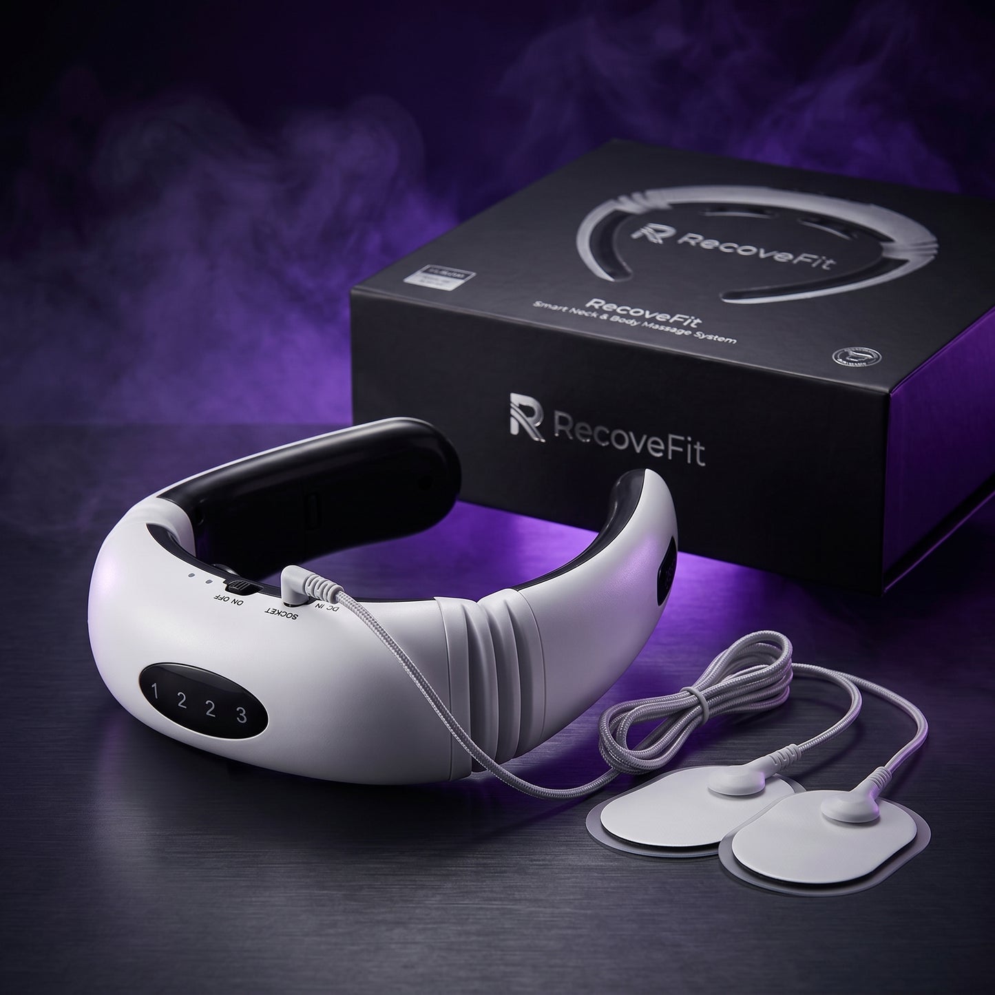 recovefit - masajeador cervical digital 2 electrodos