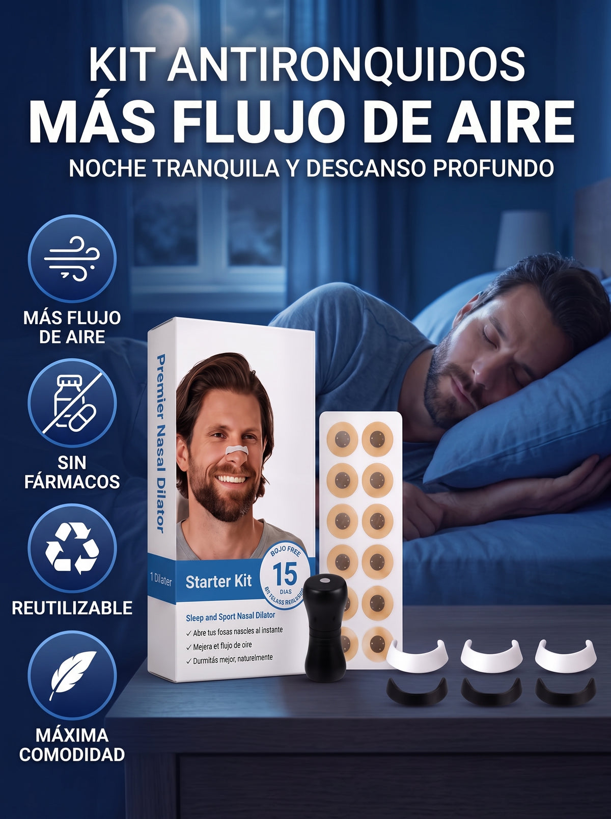 Banda Nasal Magnética Antironquidos x60