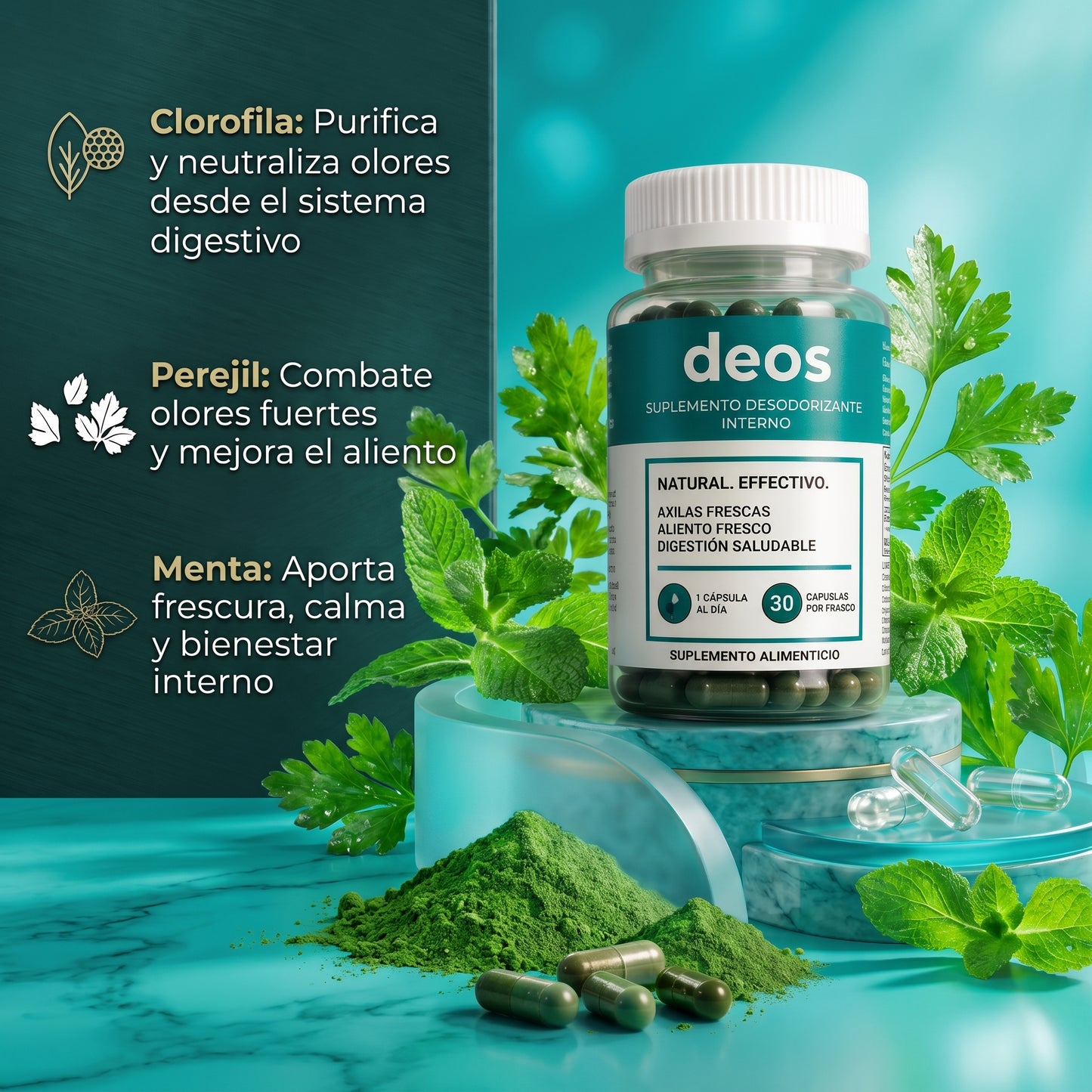 DEOS DESODORANTE INTERNO NATURAL 60 capsulas
