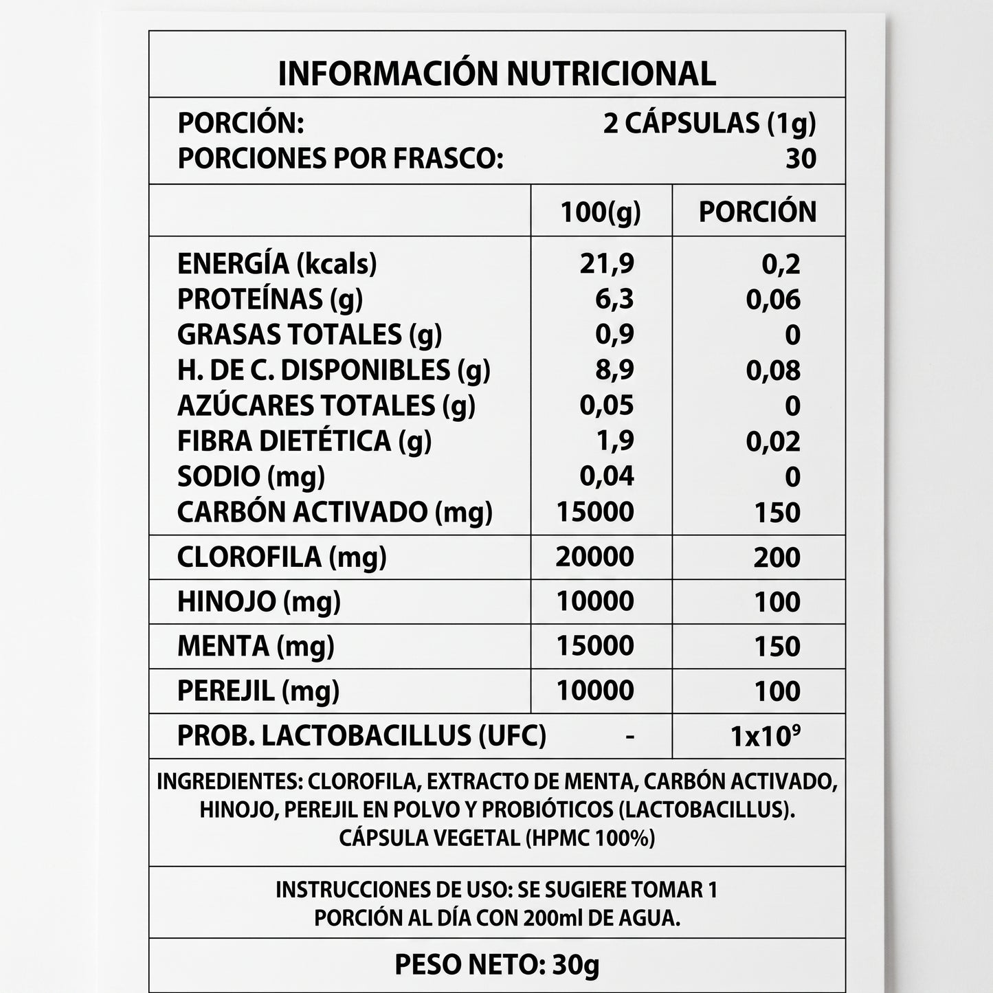 DEOS DESODORANTE INTERNO NATURAL 60 capsulas