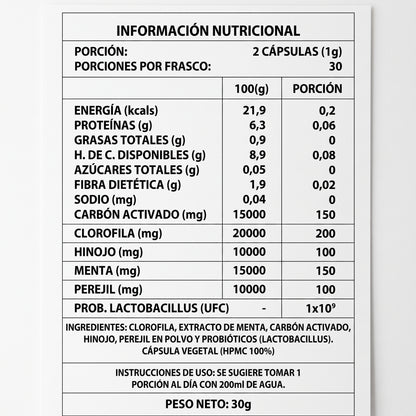 DEOS DESODORANTE INTERNO NATURAL 60 capsulas